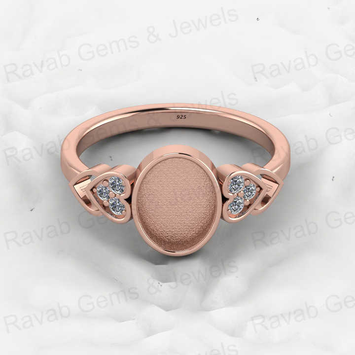Best Selling 925 Sterling Silver 7X9mm Oval With CZ Semi Mount Ring Setting Resin Ashes Breastmilk Keepsake Jewelry Findings