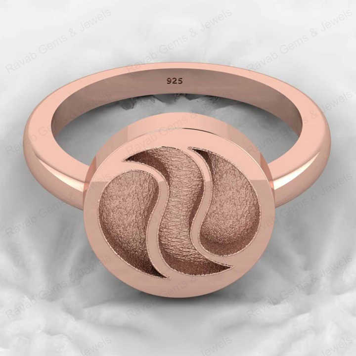 925 Sterling Silver Yin Yang Symbol Blank Bezel Semi Mount Setting Ring Good for Resin Ashes Work Keepsake Breastmilk Jewelry