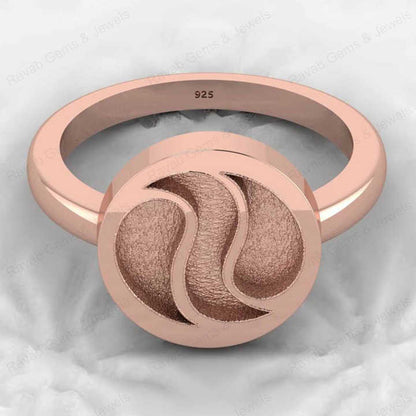 925 Sterling Silver Yin Yang Symbol Blank Bezel Semi Mount Setting Ring Good for Resin Ashes Work Keepsake Breastmilk Jewelry