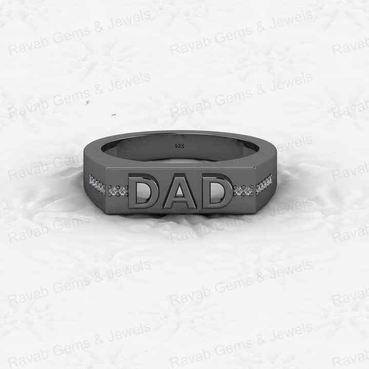Best Selling 925 Silver Vermeil Eternity Ring DAD Father Curb Embossed Personalized for Men Women Fine Jewelry for Wedding Party
