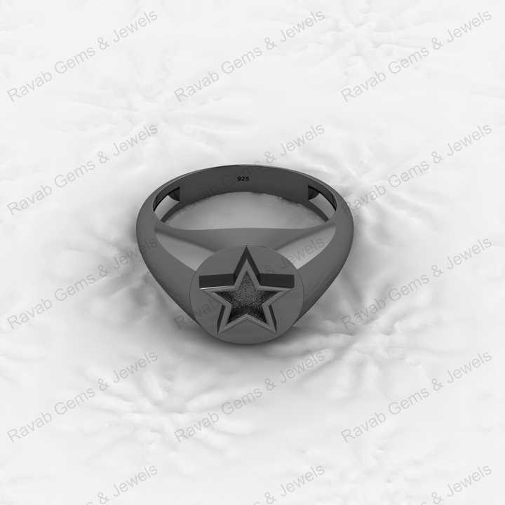 Genuine 925 Sterling Silver Star of David Semi Mount Signet Ring DIY Bezel Setting for Ashes Resin Breastmilk Keepsake Jewelry