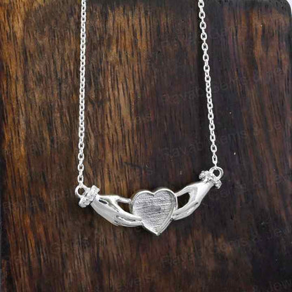 High Quality 925 Silver CZ Celtic Claddagh Wings of Love Heart Blank Charm Pendant Stone Setting & Ashes Resin Keepsake Jewelry