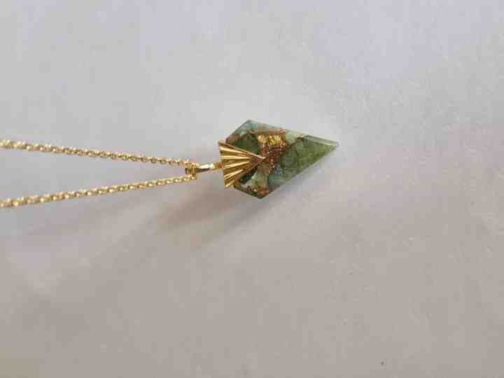 Best Selling 16x22mm Mohave Peridot Copper Gemstone 925 Silver Gold Vermeil Dainty Chain Pendant Necklace for Women Fine Jewelry