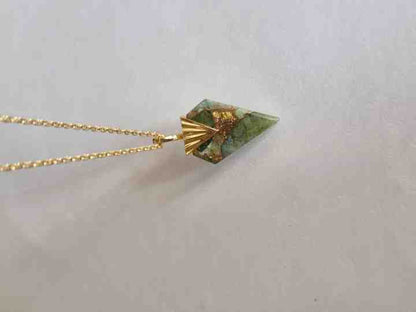 Best Selling 16x22mm Mohave Peridot Copper Gemstone 925 Silver Gold Vermeil Dainty Chain Pendant Necklace for Women Fine Jewelry