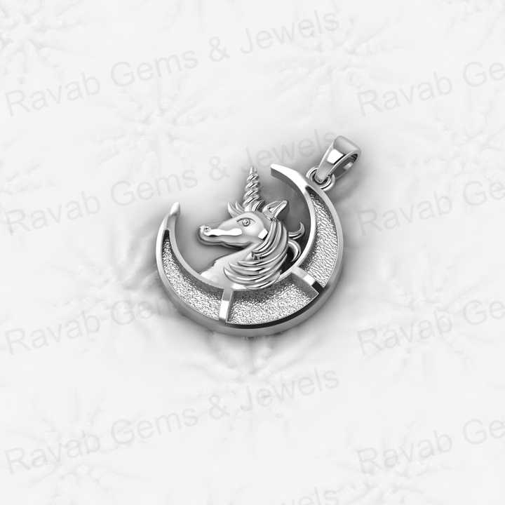 Real 925 Silver 29x21mm Unicorn Mythical Creatures Horse Semi Mount Blank Charm Pendant for Resin & Ashes Work Necklace Jewelry