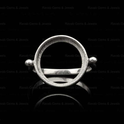 Top Selling Sterling Solid Silver 12mm Round Coin Eternity Band Semi Mount Blank Bezel Setting Ring Good for Gemstone Jewelry