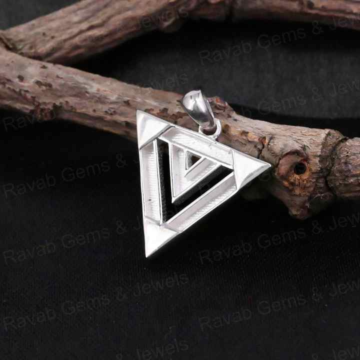 High Quality 925 Silver 25mm Double Triangle Blank Bezel Setting For Pour Resin Horse Hair Good Luck Keepsake Breastmilk Jewelry