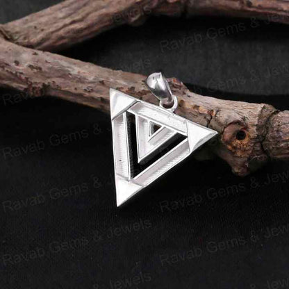 High Quality 925 Silver 25mm Double Triangle Blank Bezel Setting For Pour Resin Horse Hair Good Luck Keepsake Breastmilk Jewelry