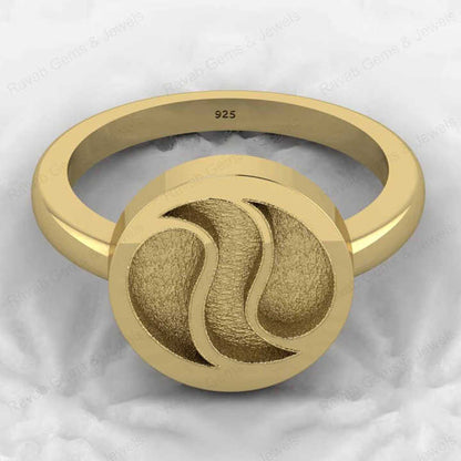 925 Sterling Silver Yin Yang Symbol Blank Bezel Semi Mount Setting Ring Good for Resin Ashes Work Keepsake Breastmilk Jewelry