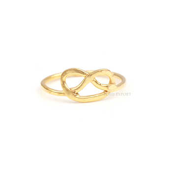 Handmade Gold Plated Sterling Silver Eternity Band Trendy Midi Shape Wave Rings for Women Fine Jewelry with Tie Ribbon Design