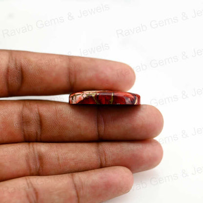 Top Quality 20x30mm Mohave Red Rose Dhalia Composite Copper Cabochons High-Polished Gemstone Smooth Oval Shape Jewelry Making