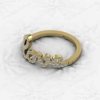 Best Selling Solid 925 Sterling Silver Script CZ Love Forever Promise Gold Vermeil Wedding Eternity Band Women Ring Fine Jewelry
