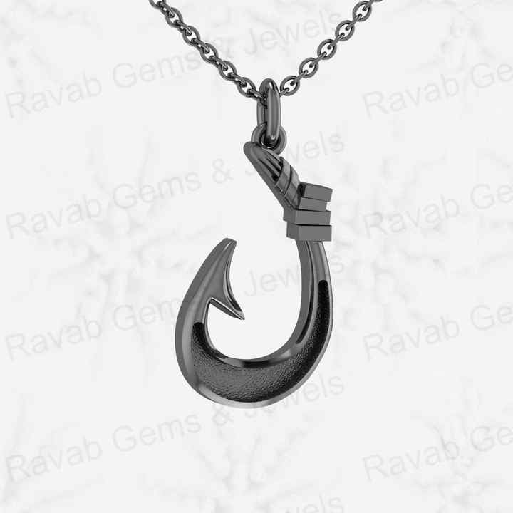 High Quality Pure 925 Silver Knife Nautical Fish Hook Semi Mound Charm Pendant Setting for Resin & Ashes Keepsake DIY Jewelry