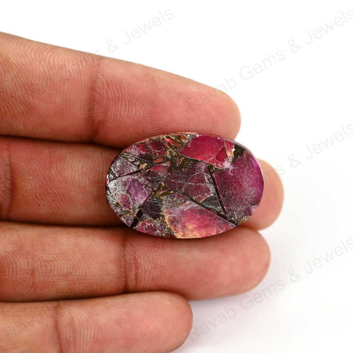 Best Selling 20x30mm Mohave Red Rose Dhalia Composite Copper Cabochons High-Polished Loose Gemstones Smooth Oval Shape for