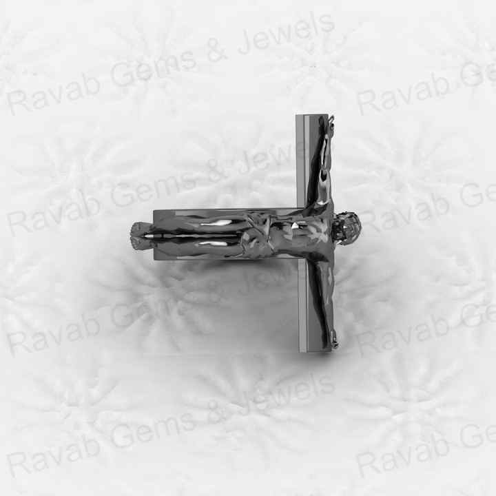 Hot Selling 925 Sterling Silver Crucifix Spiritual Catholic Faith Emblem Jesus Cross Christ Ring Personalized Men's Fine Jewelry
