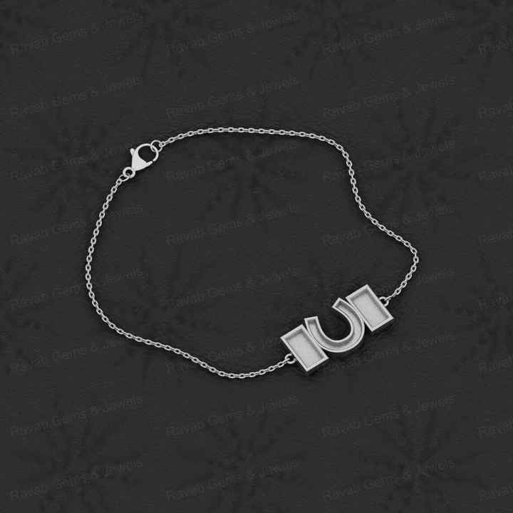 Quality Solid 925 Sterling Silver Horse Shoe Rectangle Charm Bracelet Good For Ashes & Resin Work Keepsake Breastmilk Jewelry