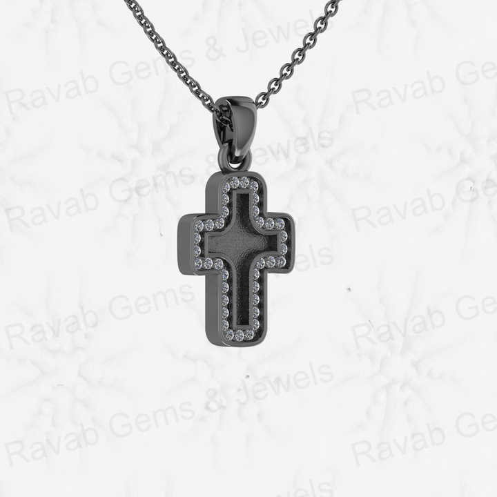 Genuine 925 Sterling Silver Cross Charm Pendant DIY Jewelry Findings Components Zircon Resin Ashes Semi Mount Blank Jewelry