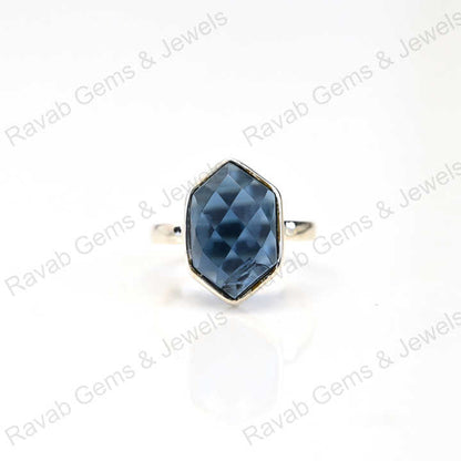 Best Selling Solid 925 Sterling Silver Neon Apatite Hydro Quartz Checker Cut Setting Ring for Women Fine Handmade Jewelry