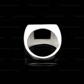 Top Selling 925 Solid Silver Mens Ring 10x12mm Crown Rectangle Zircon Semi Mount Blank Bezel Setting Custom Jewelry