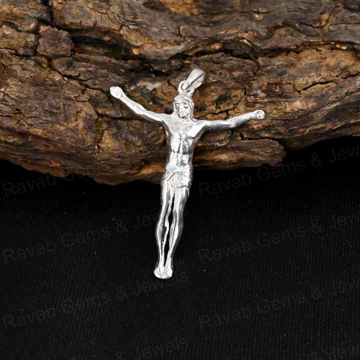 Handmade 925 Silver Catholic Crucifix Top Selling Religious Jesus Medallion Cross Women's Fine Charm Pendants Christian Jewelry