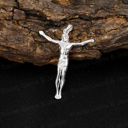 Handmade 925 Silver Catholic Crucifix Top Selling Religious Jesus Medallion Cross Women's Fine Charm Pendants Christian Jewelry