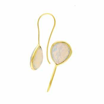 New Arrival Solid 925 Sterling Silver Fire Opalite Checker Cut Pear Drop 12x16mm Bezel Drop Dangle Earring for Women Jewelry