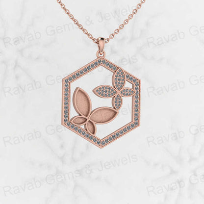 Top Selling 925 Sterling Silver 26mm Chunky Hexagon Butterfly Semi Mounting Charm Pendant Setting for Resin & Ashes Keepsake