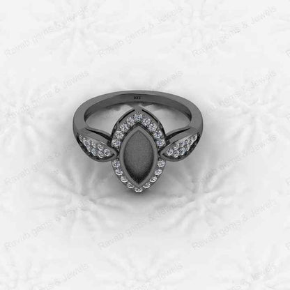 High Quality 925 Sterling Silver 5x10mm Marquise CZ Semi Mount Blank Setting Ring Good Ashes Resin Jewelry Findings Components