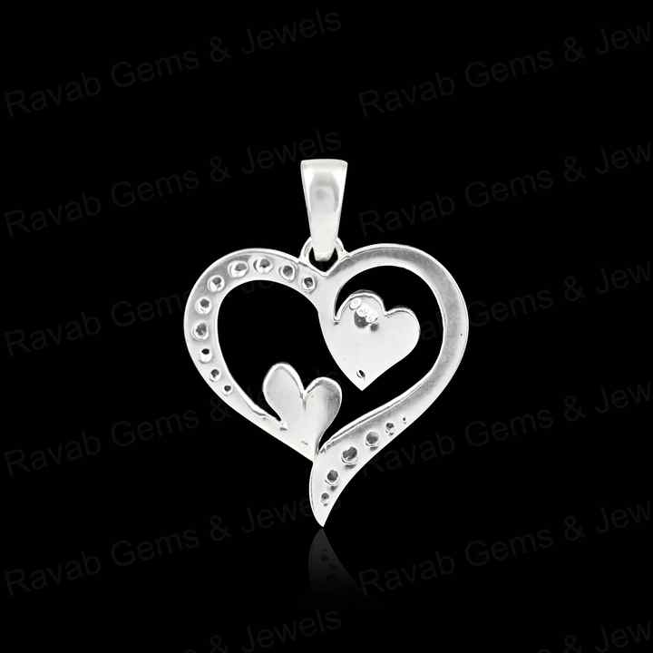 High Quality 925 Silver 24mm Double Heart With Zircon Semi Mount Blank Charm Pendant Setting Making Resin & Ashes DIY Jewelry