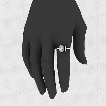 Top Selling 925 Sterling Silver Natural Chrysocolla Turquoise Gemstone Bezel Setting Adjustable Cocktail Open Ring Jewelry