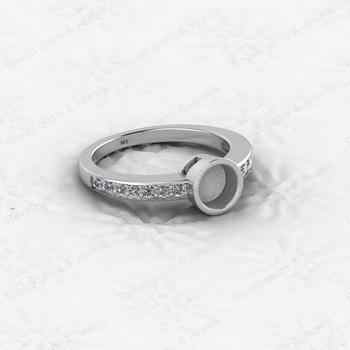 Genuine 925 Sterling Silver Wedding Design CZ Semi Mount Blank Setting Ring Good for Resin & Ashes Work Keepsake DIY Jewelry