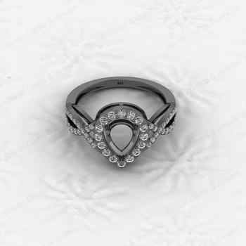 Best Quality 925 Silver Cocktail Pear 6x8mm Semi Mount Blank Setting Ring for Gemstone Ashes & Resin Jewelry Findings & Jewelry