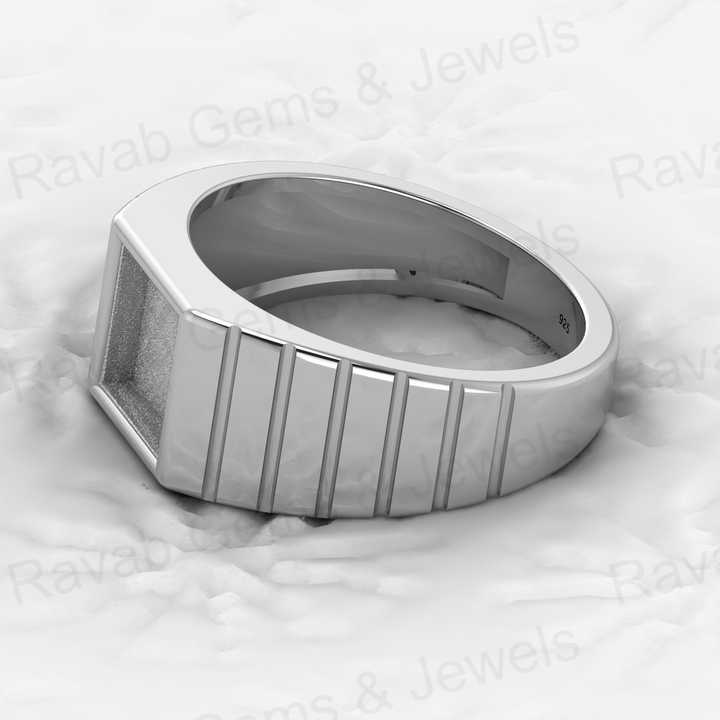 Solid 925 Silver 7mm Square Watch Design Signet Ring Blank Setting for Gemstone Breast Milk Keepsake Jewelry Findings Components