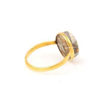 Mojave Ethiopian Opal Copper Gemstone Top Selling 925 Sterling Silver 18K Gold Plated Dainty Ring Stylish Unisex Design Women's