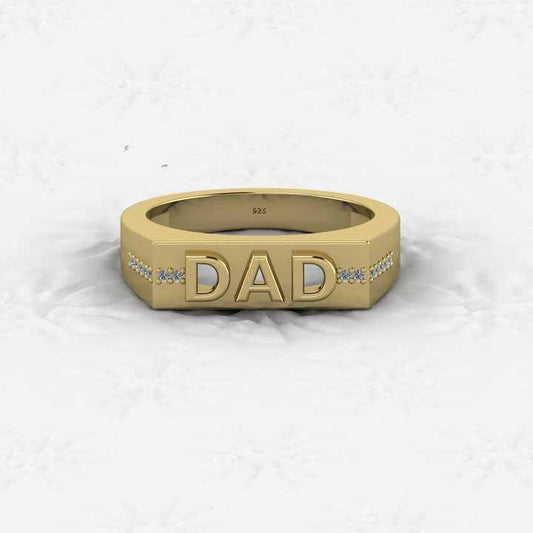 Best Selling 925 Silver Vermeil Eternity Ring DAD Father Curb Embossed Personalized for Men Women Fine Jewelry for Wedding Party