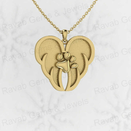 Solid 925 Silver 25mm Angel Wings With Dog Paw Semi Mounting Setting Charm Pendant Necklace Resin Ashes Work Jewelry Findings