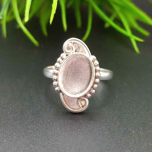 Solid 925 Sterling Silver Bezel Cup Close Blank Ring Semi-Mount Blank Setting Ring Good For Resin & Ashes Work Keepsake Jewelry