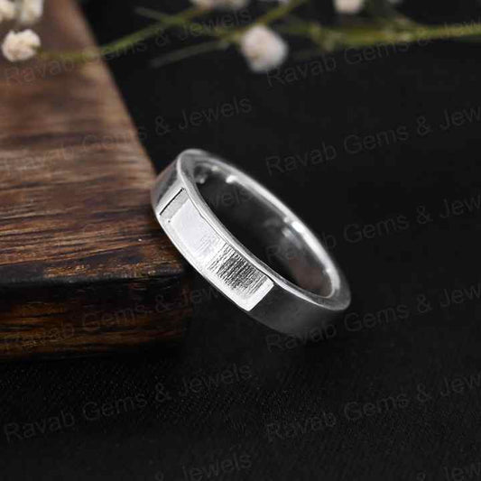High Quality 925 Silver Rectangle 5mm Wide Inlay Setting DIY Breast Milk Signet Ring Resin Ashes Jewelry Findings Components