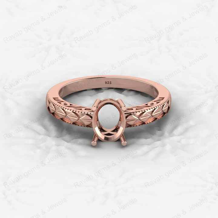 High Quality 925 Silver 6x8mm Oval Shape Semi Mount Blank Setting Ring Making Jewelry Findings & Components Keepsake Jewelry