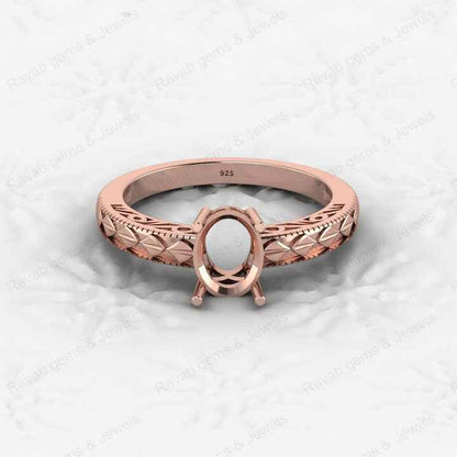 High Quality 925 Silver 6x8mm Oval Shape Semi Mount Blank Setting Ring Making Jewelry Findings & Components Keepsake Jewelry