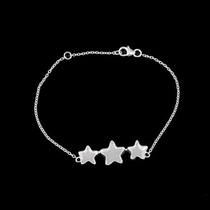 High Quality Handmade Genuine 925 Silver Empty Star Blank Bracelet Jewelry Findings Ashes & Resin Work Keepsake Breast Milk DIY