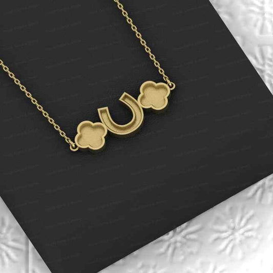 Solid 925 Sterling Silver Semi Mounting Charm Pendant Setting Horseshoe Clover Bezel Cup Resin Ashes Jewelry Findings Components