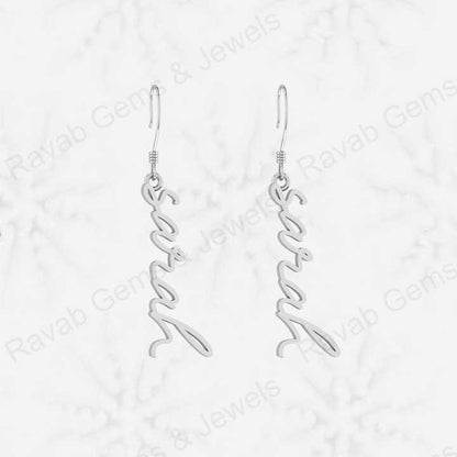 Top Quality Solid 925 Sterling Silver Custom Name Personalized Your Own Fine Earrings Women Minimalist Jewelry