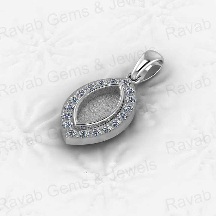 Top Quality 925 Sterling Silver Zircon 6x12mm Marquise Semi Mounting Charm Pendant Setting for DIY Jewelry Findings & Components