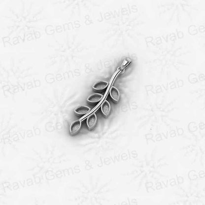 Top Quality Solid 925 Sterling Silver Olive Leaf Branch Semi Mounting Blank Charm Pendant Setting Resin & Ashes Work DIY Jewelry