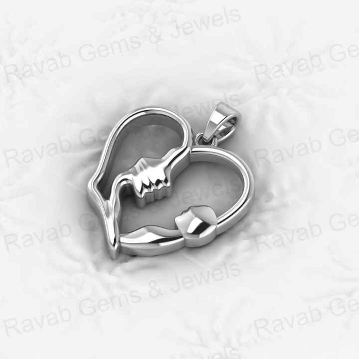Best Selling 21mm Crescent Heart Pendant Necklace Genuine 925 Silver With Gold Mom Baby Love Personalized Keepsake Fine Jewelry