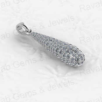 High Quality Handcrafted 32mm Long Teardrop Pendant Solid 925 Sterling Silver Multi Zircon Elegant Lovers Pattern Fine Jewelry