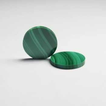 New Arrival 12mm Natural Green Malachite Coin Both Sides Flat Smooth Calibrated High-Polished Loose Gemstone for Jewelry Making