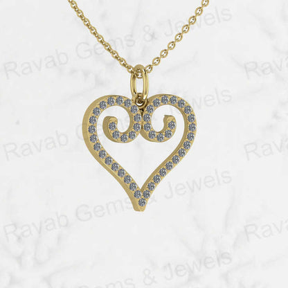 Best Quality Solid 925 Sterling Silver Flower Swirl Heart Fine Fashion CZ Pendant for Women Valentine Best Gift Necklace