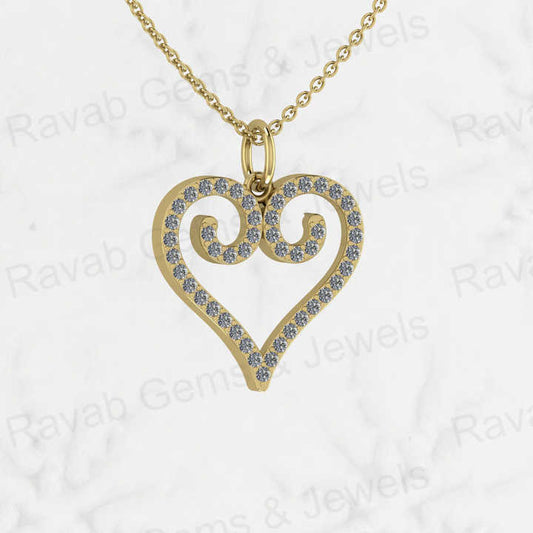 Best Quality Solid 925 Sterling Silver Flower Swirl Heart Fine Fashion CZ Pendant for Women Valentine Best Gift Necklace